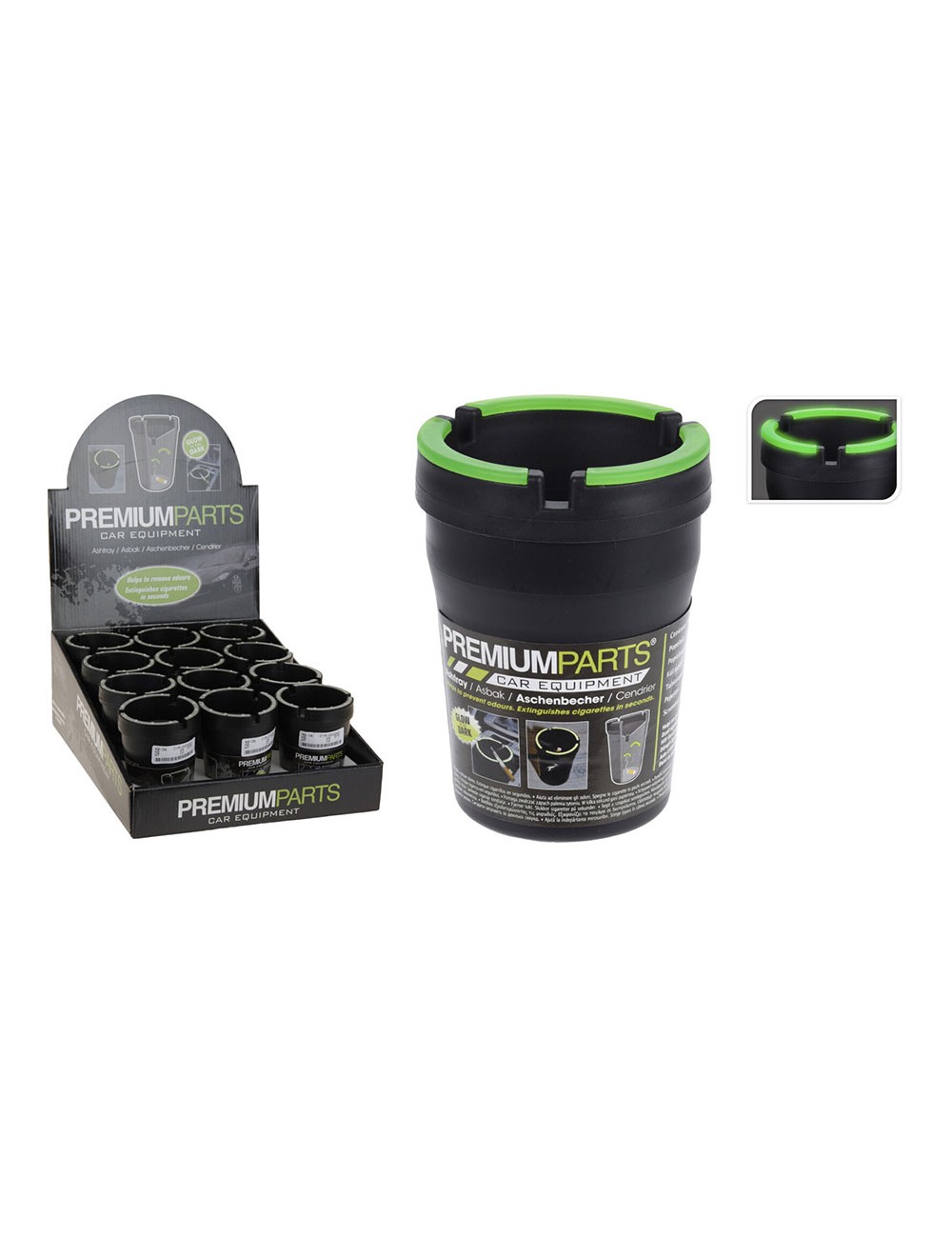 Cenicero para automovil fluorescente ø80x110mm