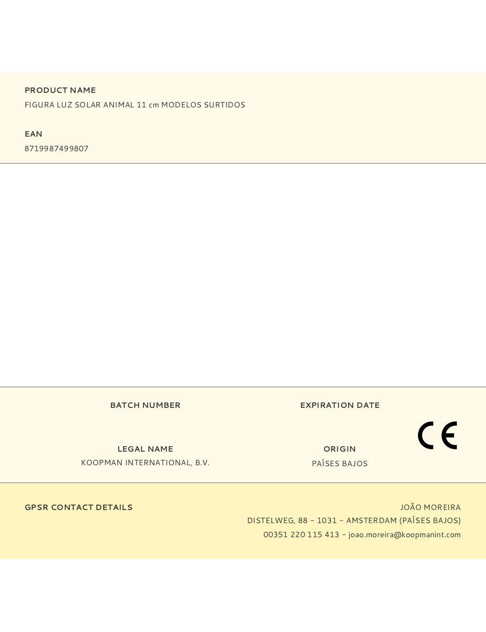 Figura luz solar animal 11 cm modelos surtidos