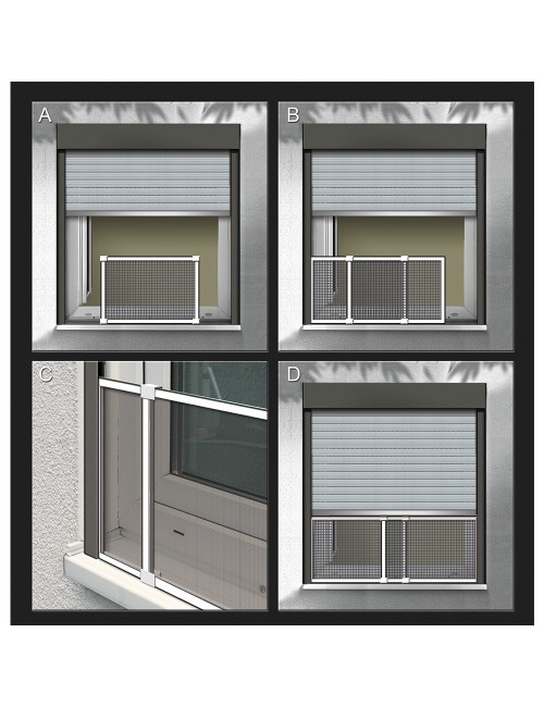 Mosquitera con marco extensible para ventanas y persianas blanco 50 x 75-142 cm