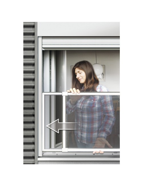 Mosquitera con marco extensible para ventanas y persianas blanco 50 x 75-142 cm