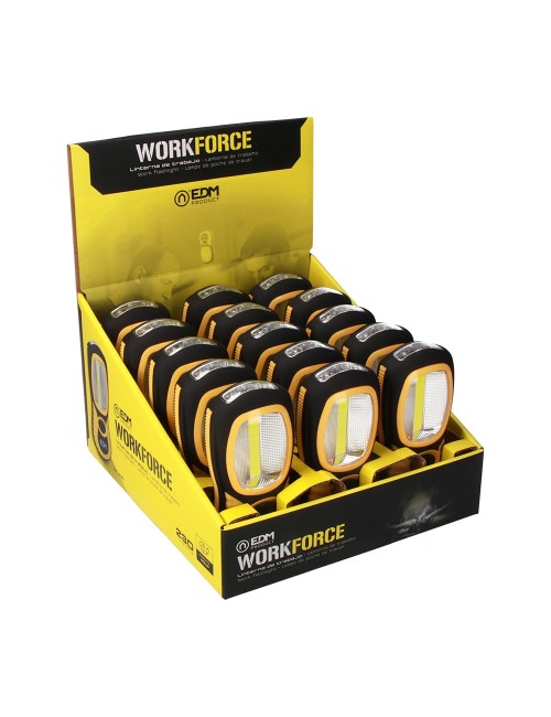 Linterna led xl work force, doble función con gancho + iman 3xaaa (pilas incluidas)