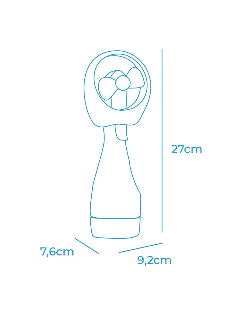 Ventilador pulverizador de agua 2 x aa (no incluidas), colores surtidos