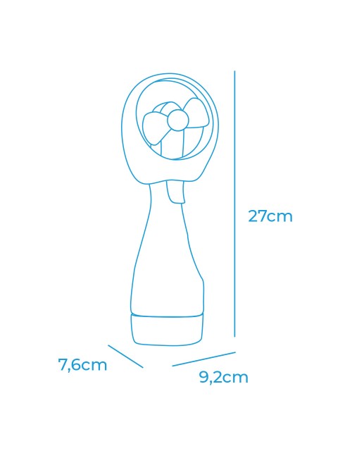 Ventilador pulverizador de agua 2 x aa (no incluidas), colores surtidos