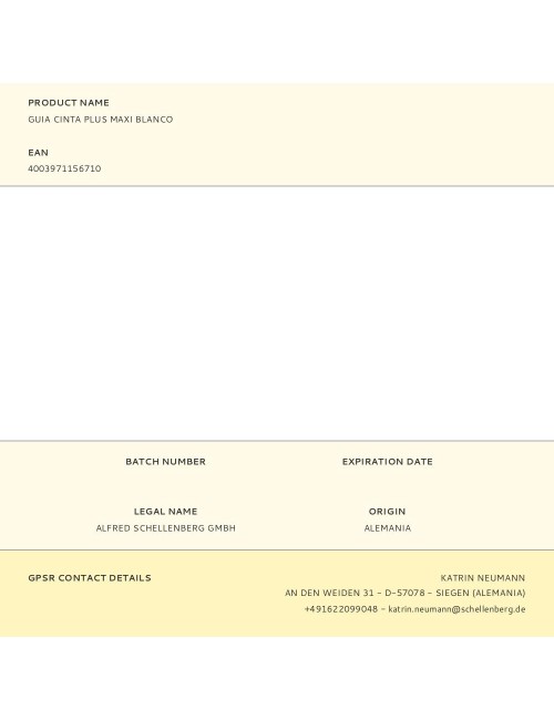 Guia cinta plus maxi blanco