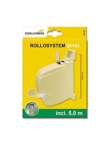 Recogedor exterior abatible giratorio 180° mini de cinta 5 m beige