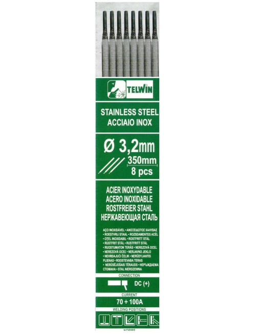 Kit electrodos rutilo Acero Inox 3,2 mm. 8 Piezas Ã 3,2 mm