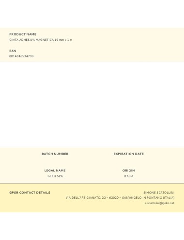 Cinta adhesiva magnética 19 mm x 1 m