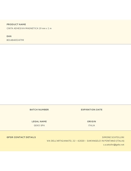 Cinta adhesiva magnética 19 mm x 1 m