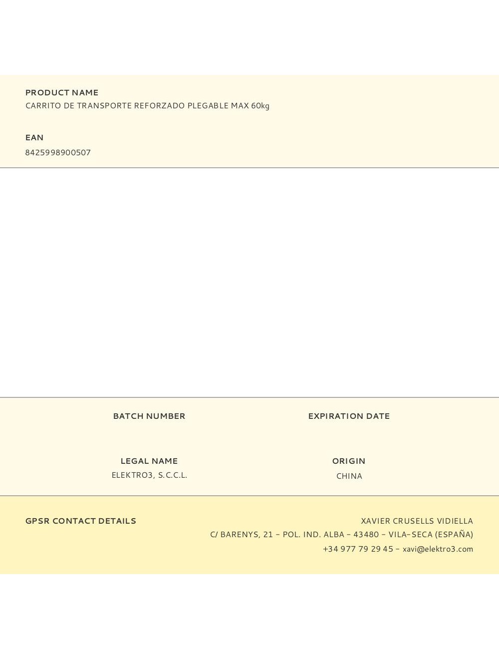 Carrito de transporte reforzado plegable max 60kg