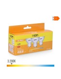 Kit 3 bombillas dicroicas led gu10 5 w 450 lm 3200 k luz calida ø5 x 5,5 cm