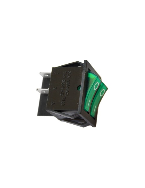 Interruptor doble 15a 250v verde