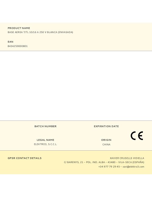 Base aerea t/tl 10/16 a 250 v blanca (envasada)