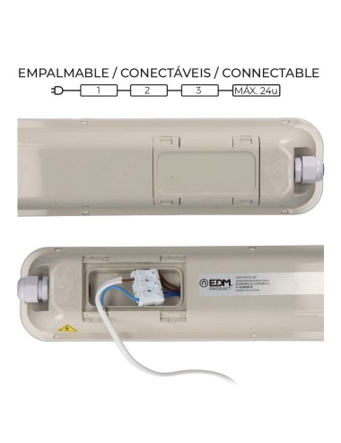 Regleta estanca led ip65 18 w 1990 lm 6500 k luz fria 5,9 x 59 x 6,6 cm
