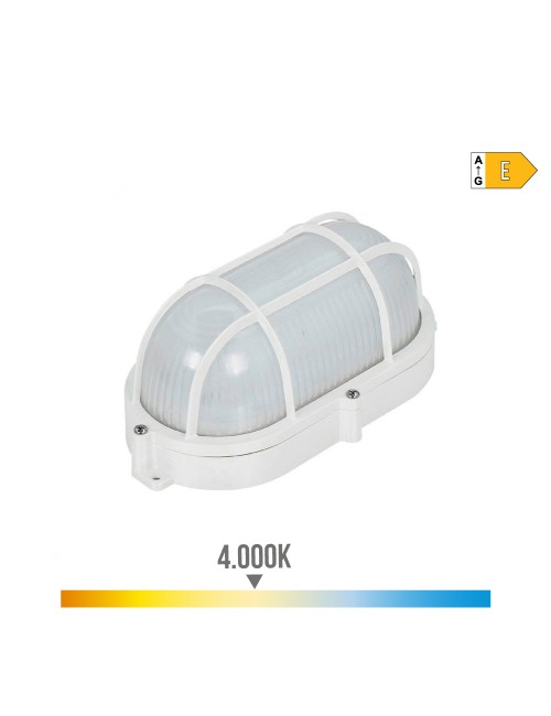 Aplique led oval rejilla exterior 9 w 1066 lm 4000k ip65 11,8 x 21,2 x 9 cm