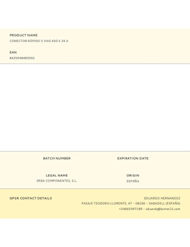 Conector rápido 5 vias 450 v 24 a