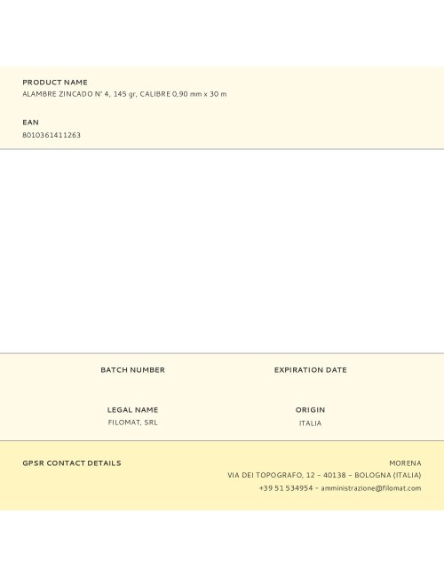 Alambre zincado n° 4, 145 gr, calibre 0,90 mm x 30 m