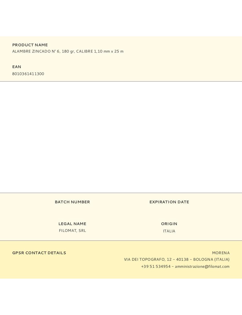 Alambre zincado n° 6, 180 gr, calibre 1,10 mm x 25 m