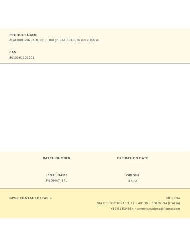 Alambre zincado n° 2, 300 gr, calibre 0,70 mm x 100 m