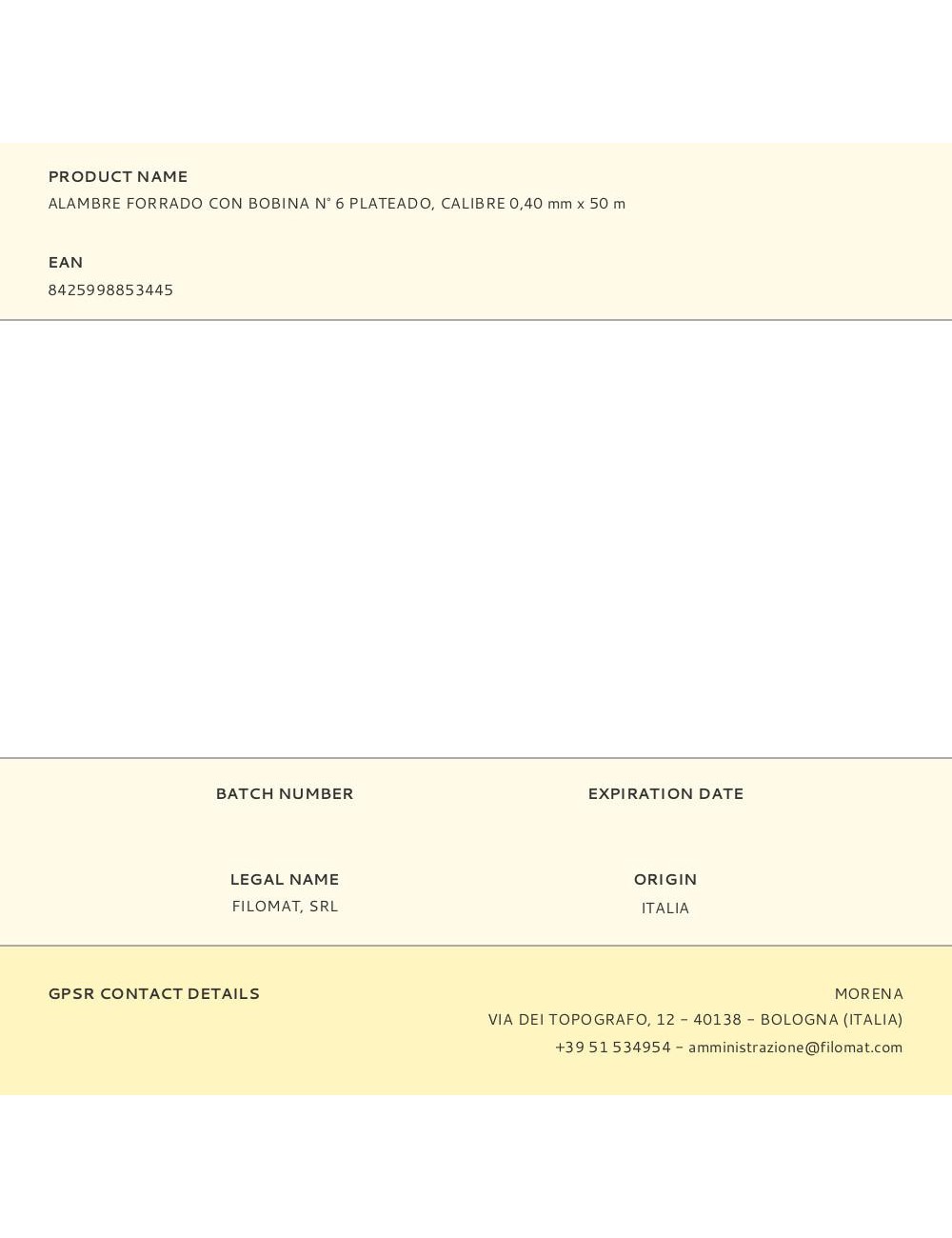 Alambre forrado con bobina n° 6 plateado, calibre 0,40 mm x 50 m