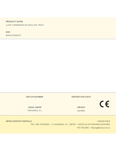 Llave combinada de 29mm e29. mota