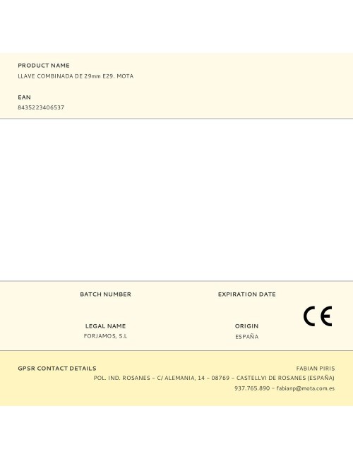Llave combinada de 29mm e29. mota
