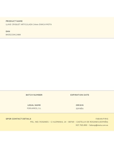 Llave criquet articulada 14mm ew414 mota