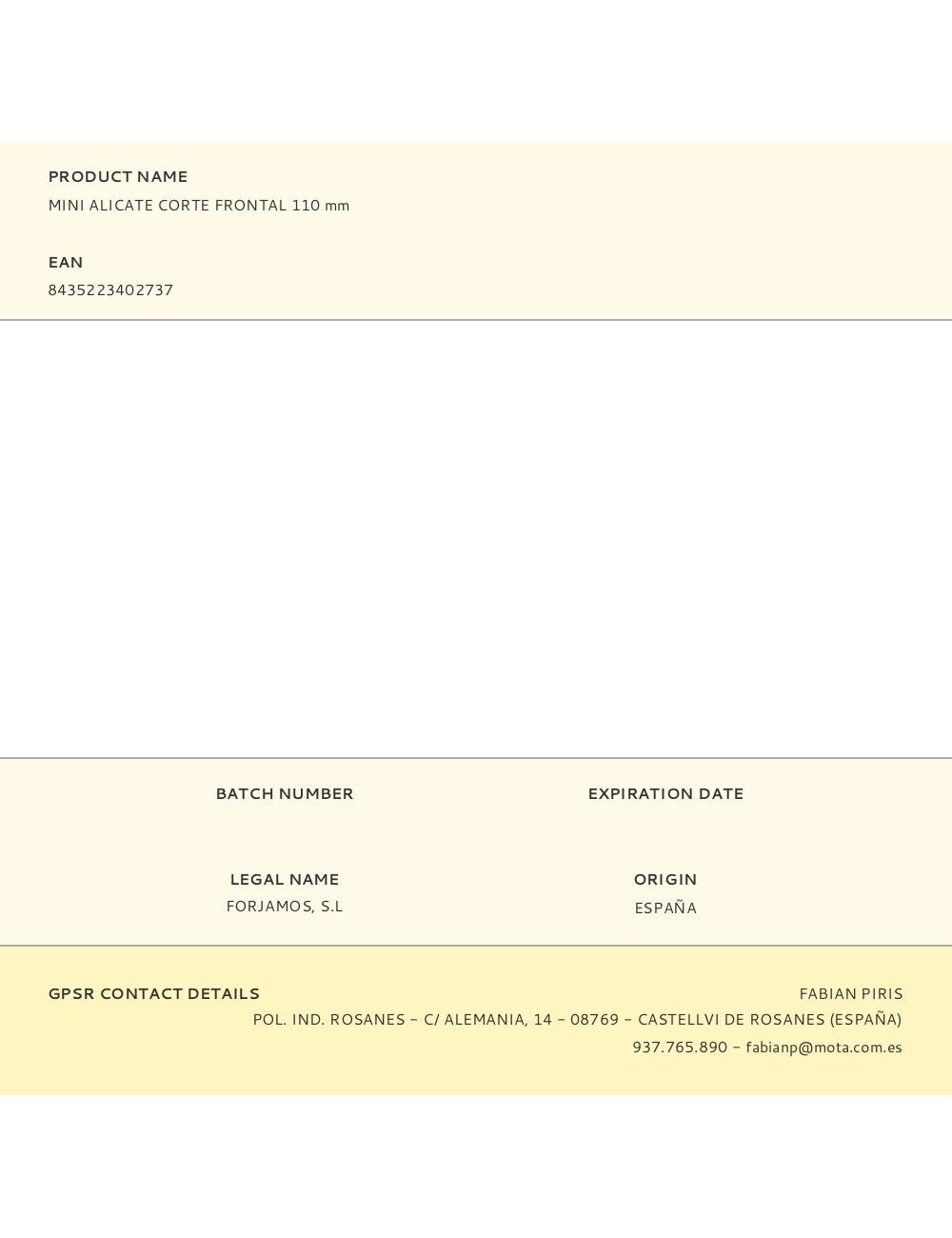 Alicates mini de corte frontal 110 mm