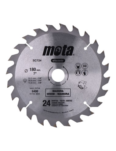 Sierra circular widia ø180 mm 24 dientes