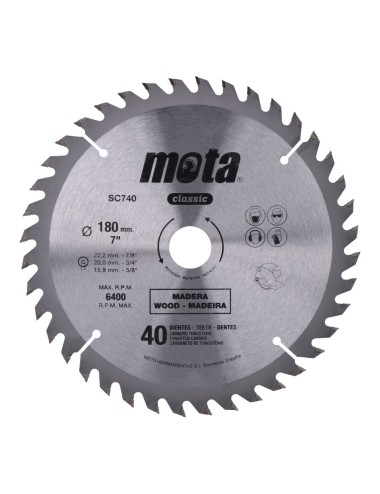 Sierra circular widia ø180 mm 40 dientes