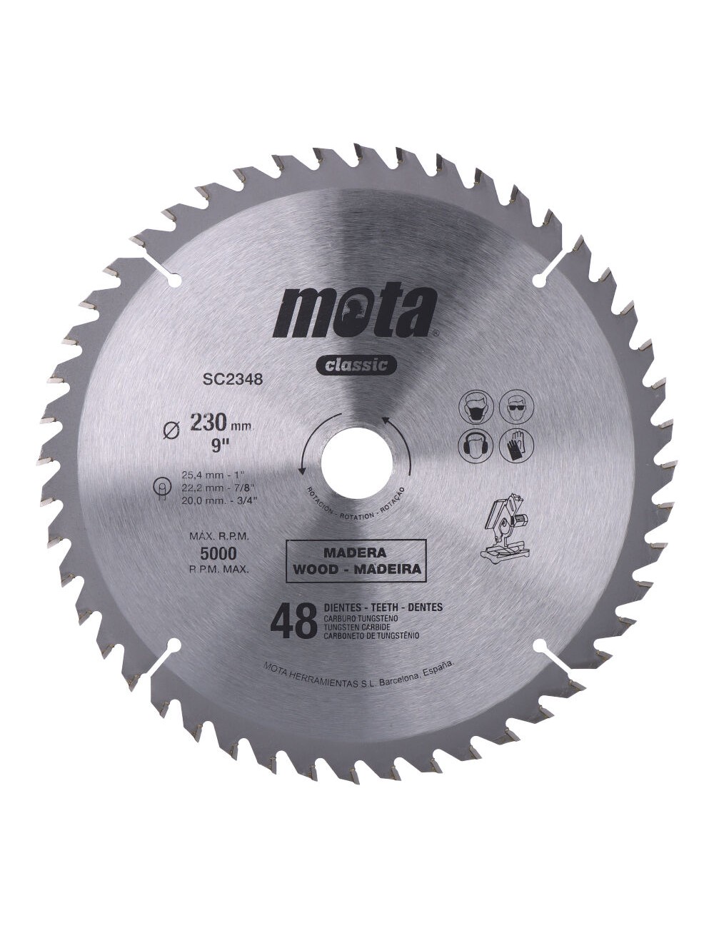 Sierra circular widia ø230 mm 48 dientes