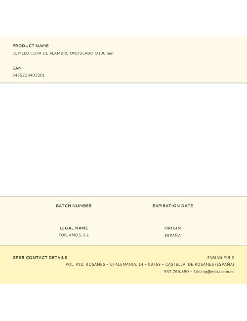 Cepillo copa de alambre ondulado ø100 mm