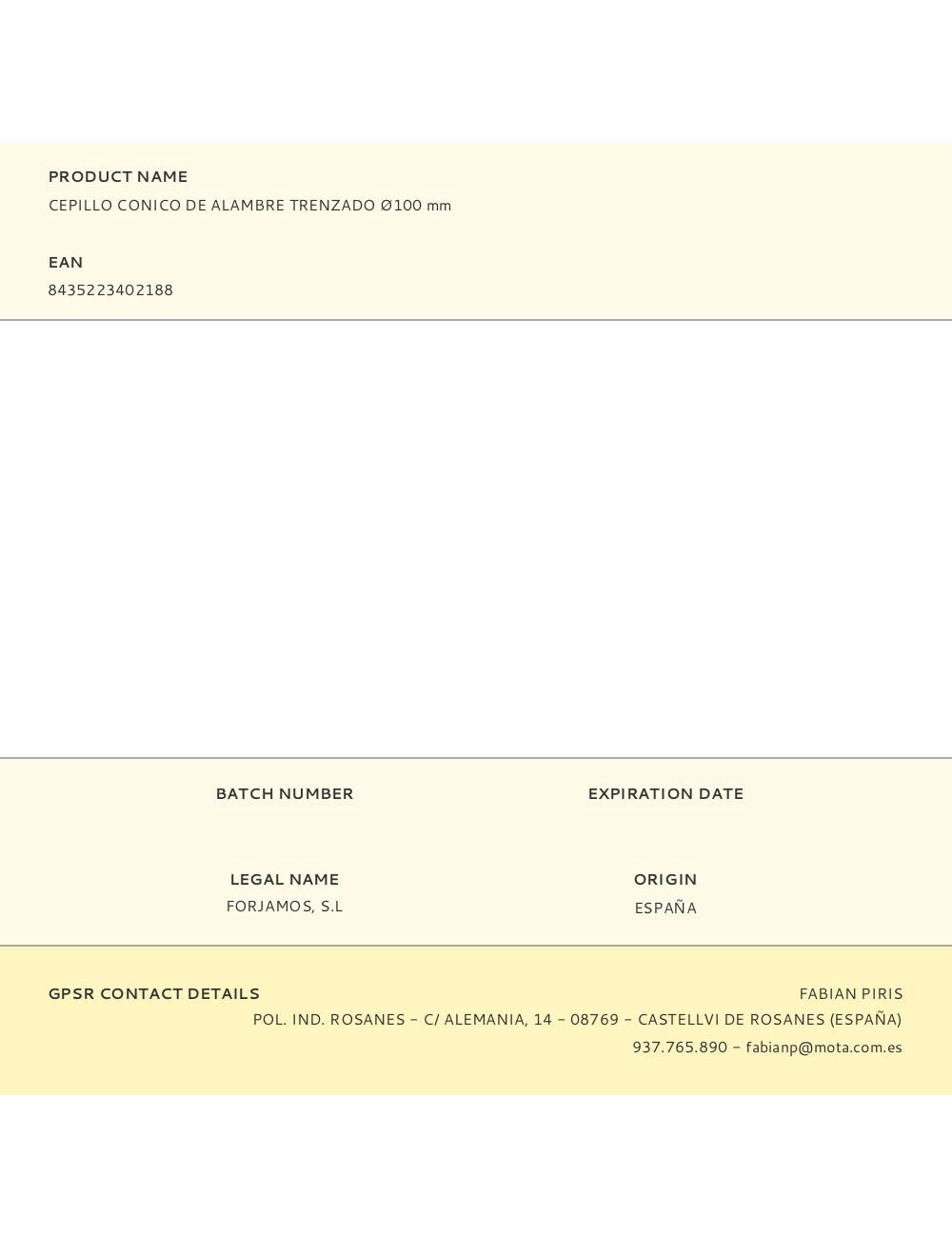 Cepillo conico de alambre trenzado ø100 mm