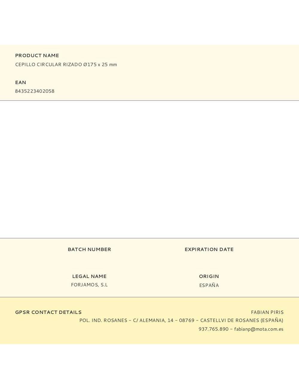 Cepillo circular rizado ø175 x 25 mm