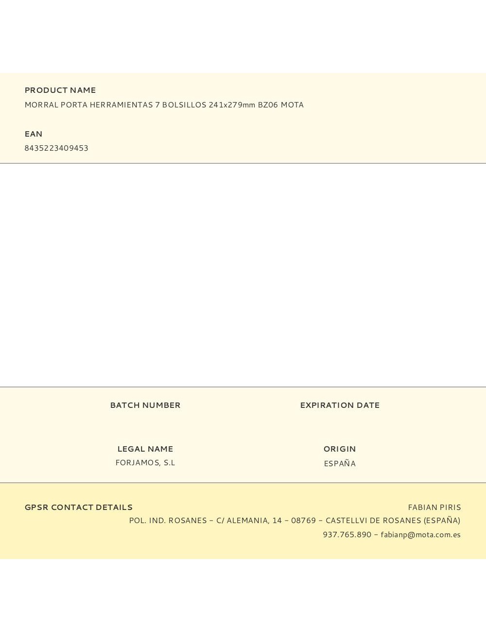 Morral porta herramientas 7 bolsillos 241 x 279 mm