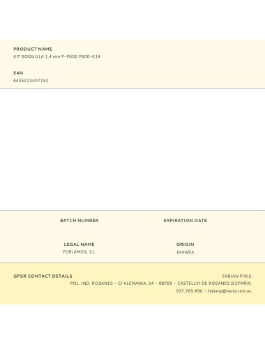 Kitboquilla 1,4 mm p-p600 p600-k14