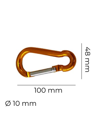 Mosqueton aluminio ø10mm x 10cm colores surtidos edm