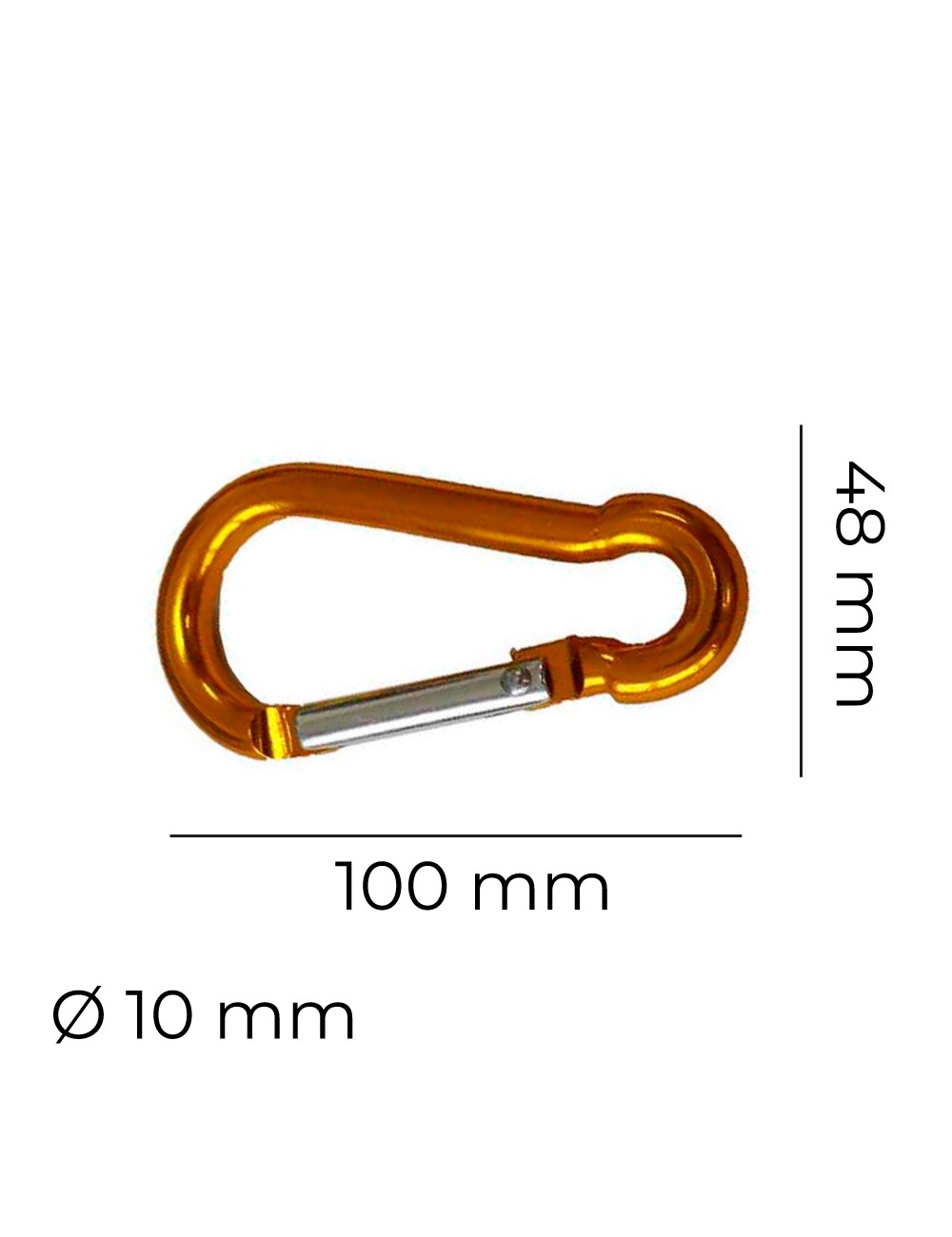 Mosqueton aluminio ø10mm x 10cm colores surtidos edm