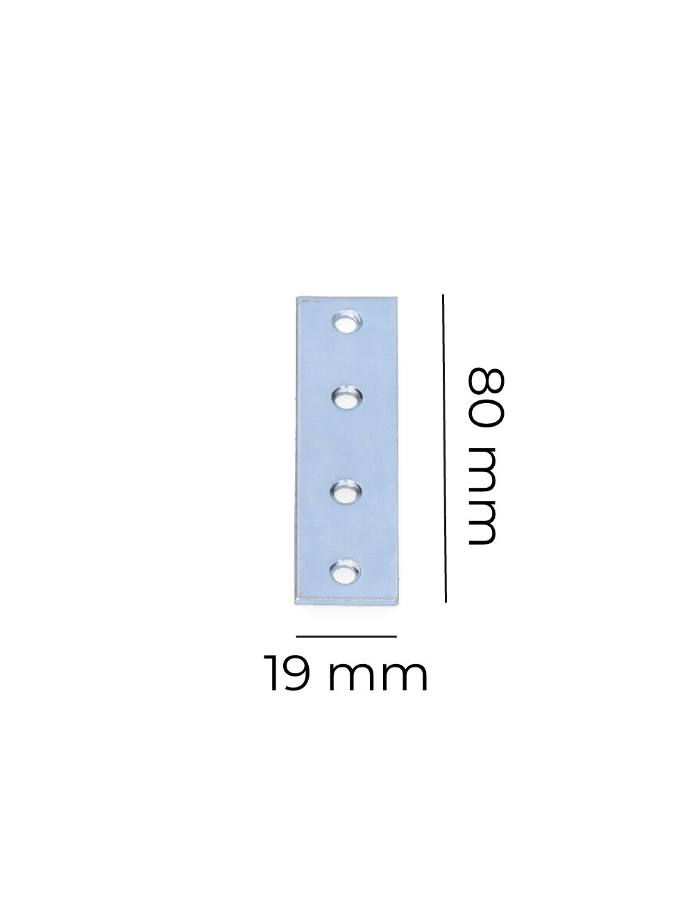 Pletina zincada 80x19x2mm