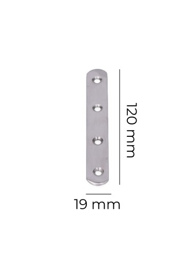 Placa acero inox 125x19x2mm