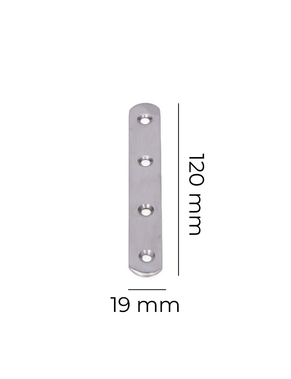Placa acero inox 125x19x2mm