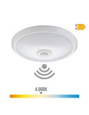 Aplique de superficie led con sensor ip20 15 w 4000 k luz dia ø29 x 6 cm