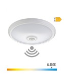Aplique de superficie led con sensor crepuscular y luz de emergencia ip20 16 w 96 leds 6400 k luz fria ø29 x 6 cm