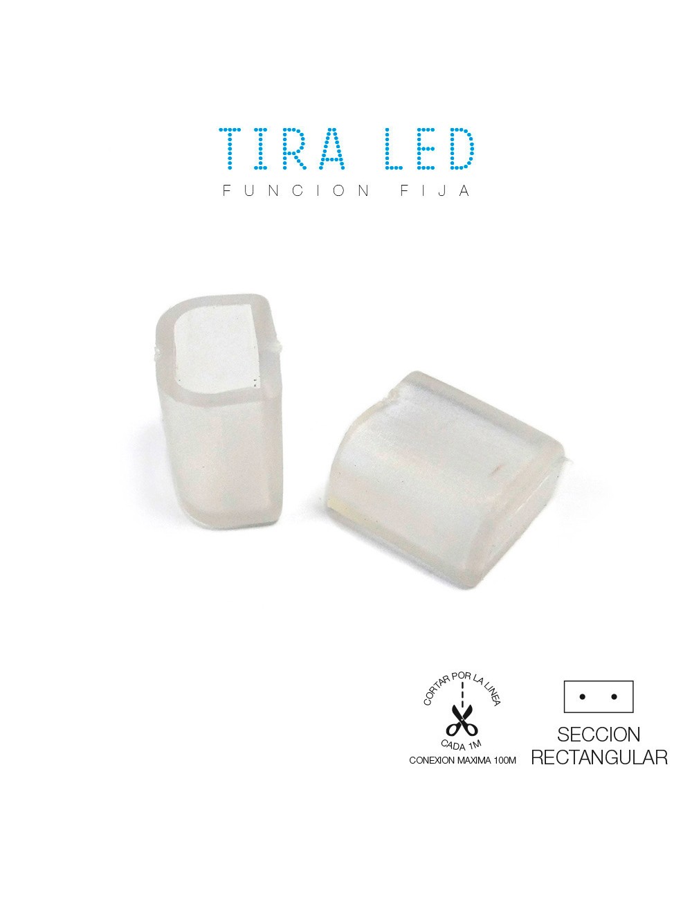 Protector tapon final para tira de led