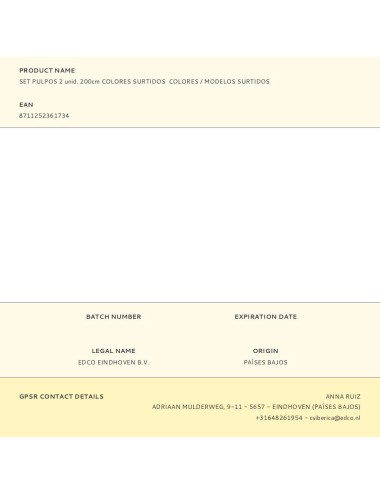 Set pulpos 2 unid. 200cm colores surtidos colores / modelos surtidos