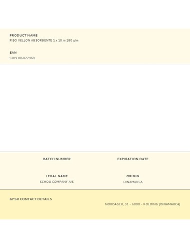 Piso vellon absorbente 1 x 10 m 180 g/m