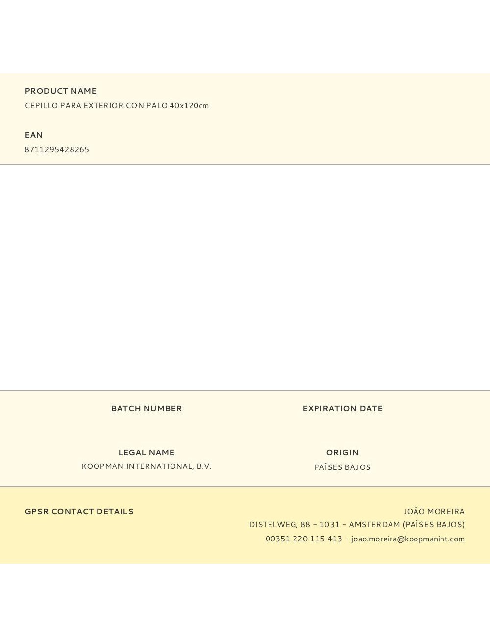 Cepillo para exterior con palo 40x120cm