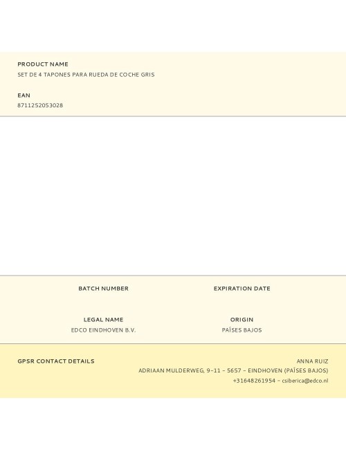 Set de 4 tapones para rueda de coche gris