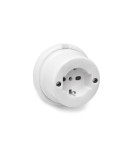 Base schuko t/tl superficie de porcelana serie vintage 16a 250v ø80mm blanco