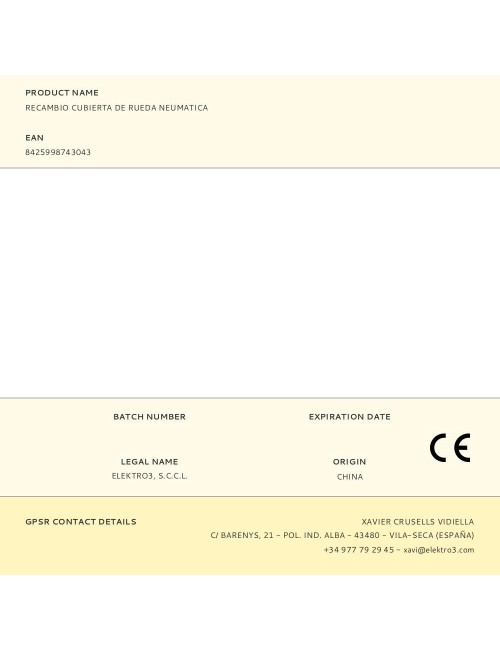 Recambio cubierta de rueda neumatica