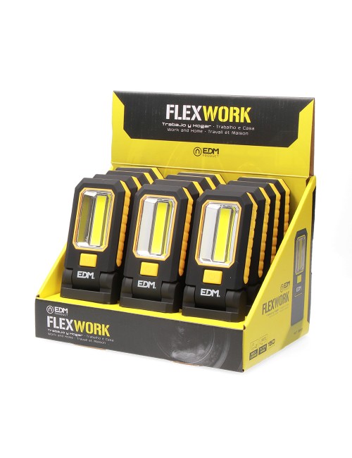 Linterna led xl flex work 150 lm + 3 mini led 7 lm, con gancho + iman 3xaaa (incluidas)